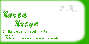 marta matye business card
